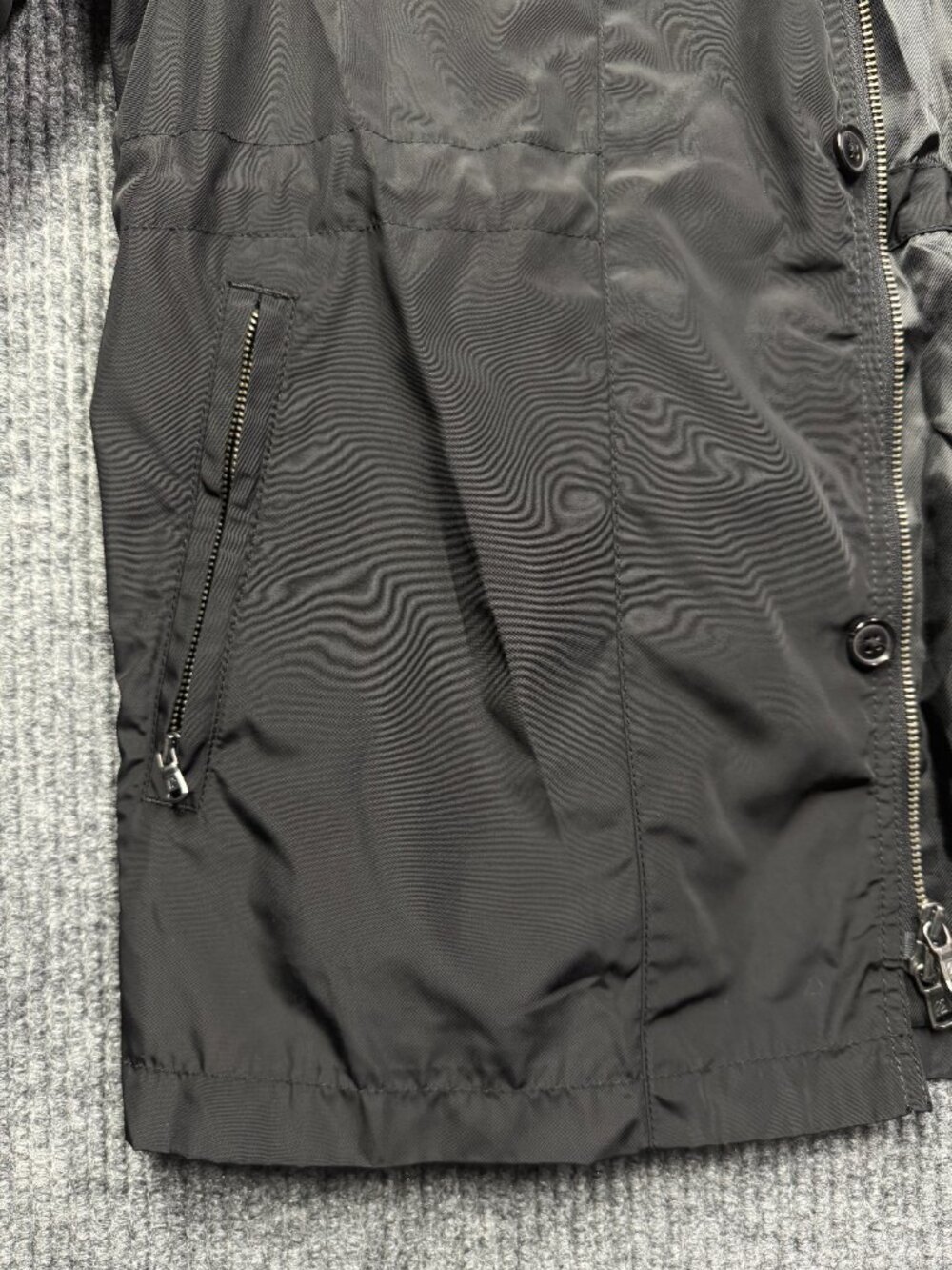 Perry Ellis Men's Size Large Black Lightweight Lined Rain Coat Jacket - Picture 9 of 16